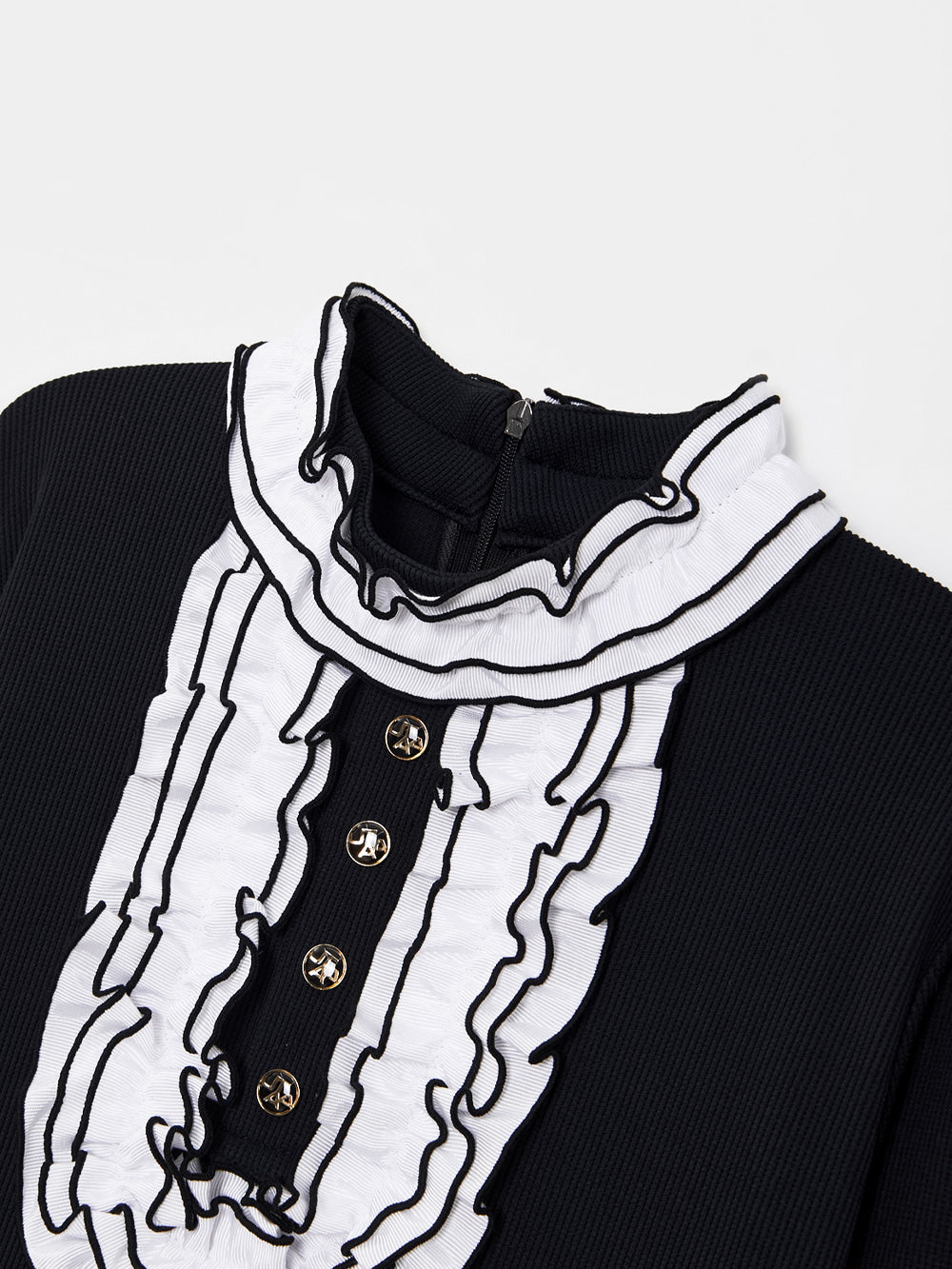 UTAA ペタルマルチラッフルレースタートルネックスリーブ ブラック : Women's