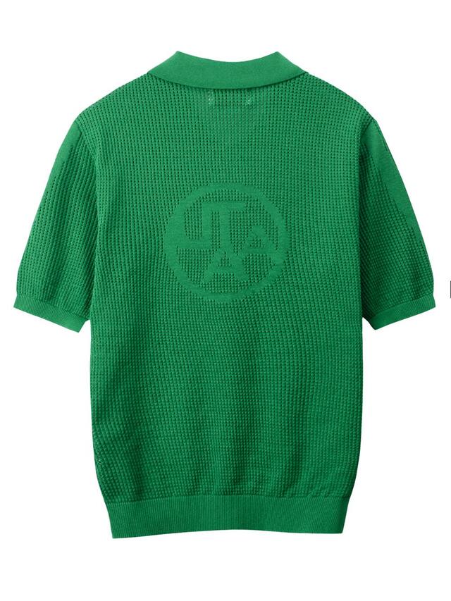 UTAA メッシュニットTシャツ グリーン:レディース