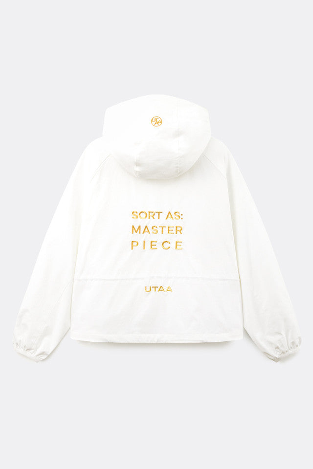 UTAA ゴールデンニットベストレイヤードウインドブレーカージャンパー ホワイト:レディース