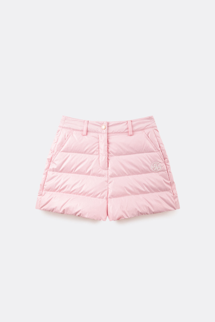 UTAA グロッシーカラーダウンショートパンツ ライトピンク:レディース
