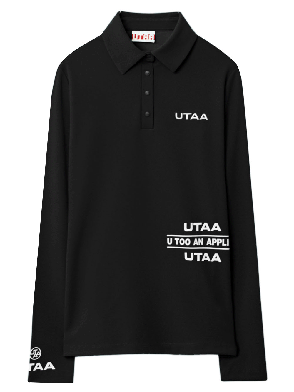 UTAA タグラインクラウンパンサーPKスリーブ ブラック:レディース