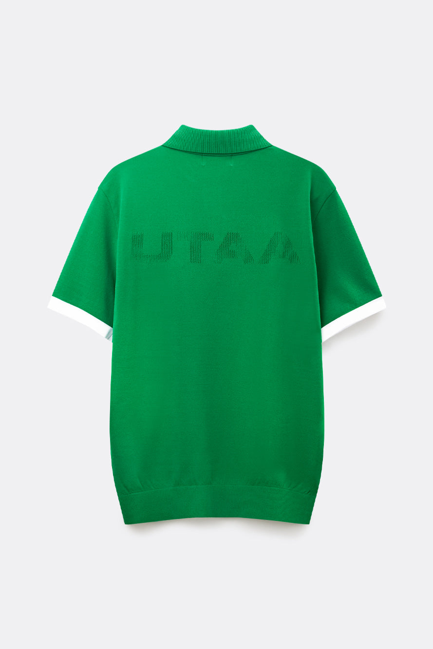 UTAA デイグロウバックメッシュロゴPKニット グリーン:メンズ