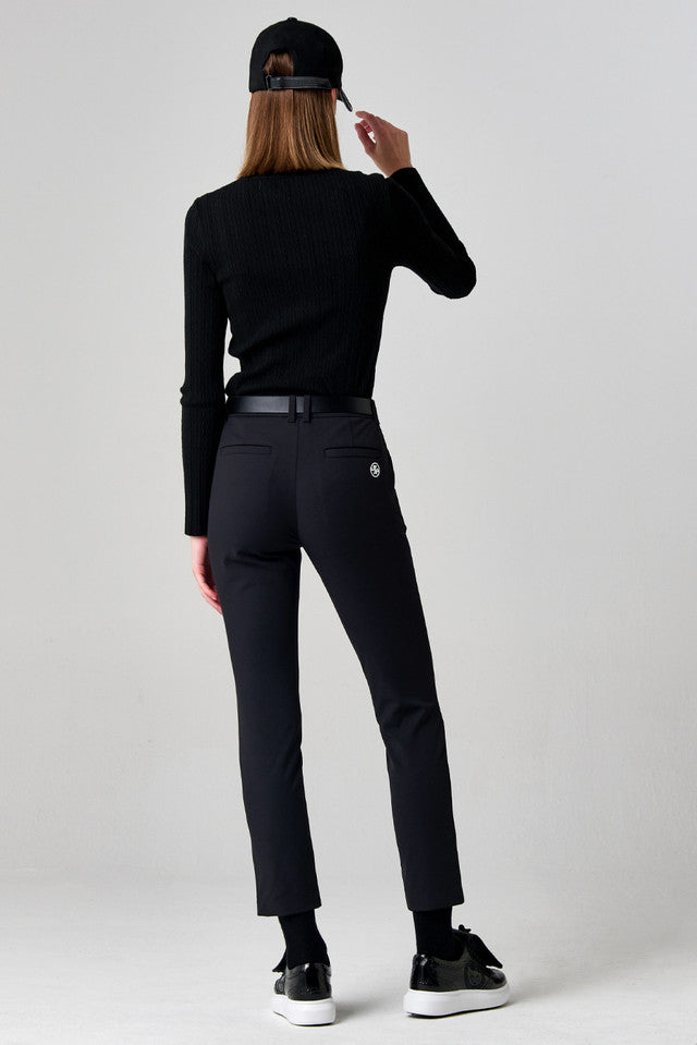 UTAA ローレルシンボルゴールデンボタンパンツ ブラック:レディース