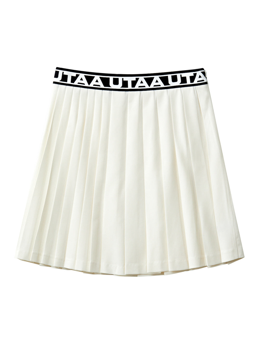 UTAA ロゴトラックバンディングロングプリーツスカート ホワイト