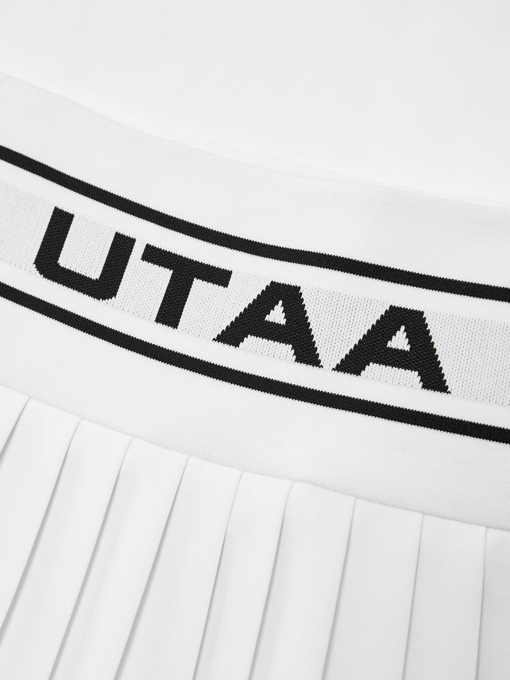 UTAA ニットミックスストレッチロゴプリーツスカート ホワイト