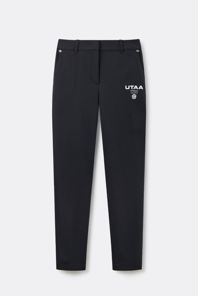 UTAA ローレルシンボルゴールデンボタンパンツ ブラック:レディース