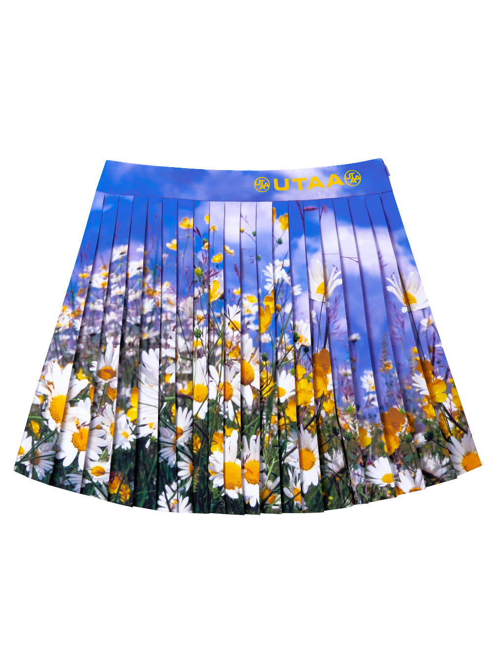 UTAA ワイルドフラワープリーツスカート ブルー