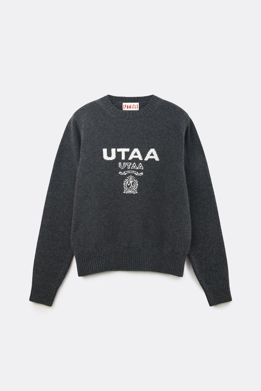 UTAA キングダムロゴウールブレンデッドニットプルオーバー クールグレー:レディース