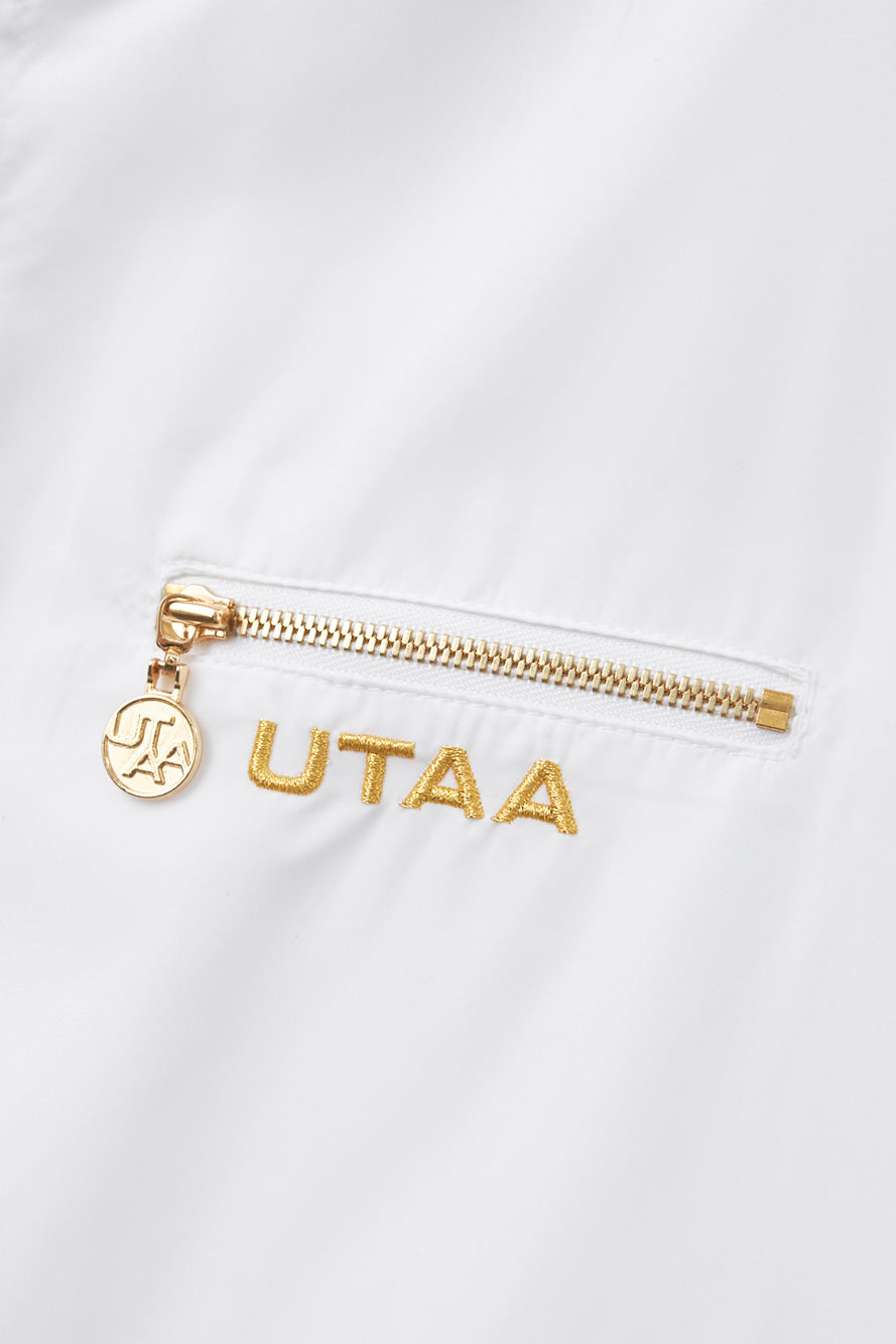 UTAA クレストゴールデンエンブレムウインドブレーカージャンパー ホワイト:メンズ