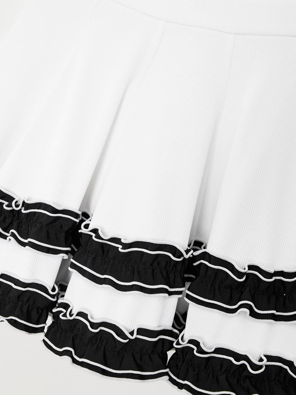 UTAA ペタルマルチラッフルレースフレアスカート ホワイト