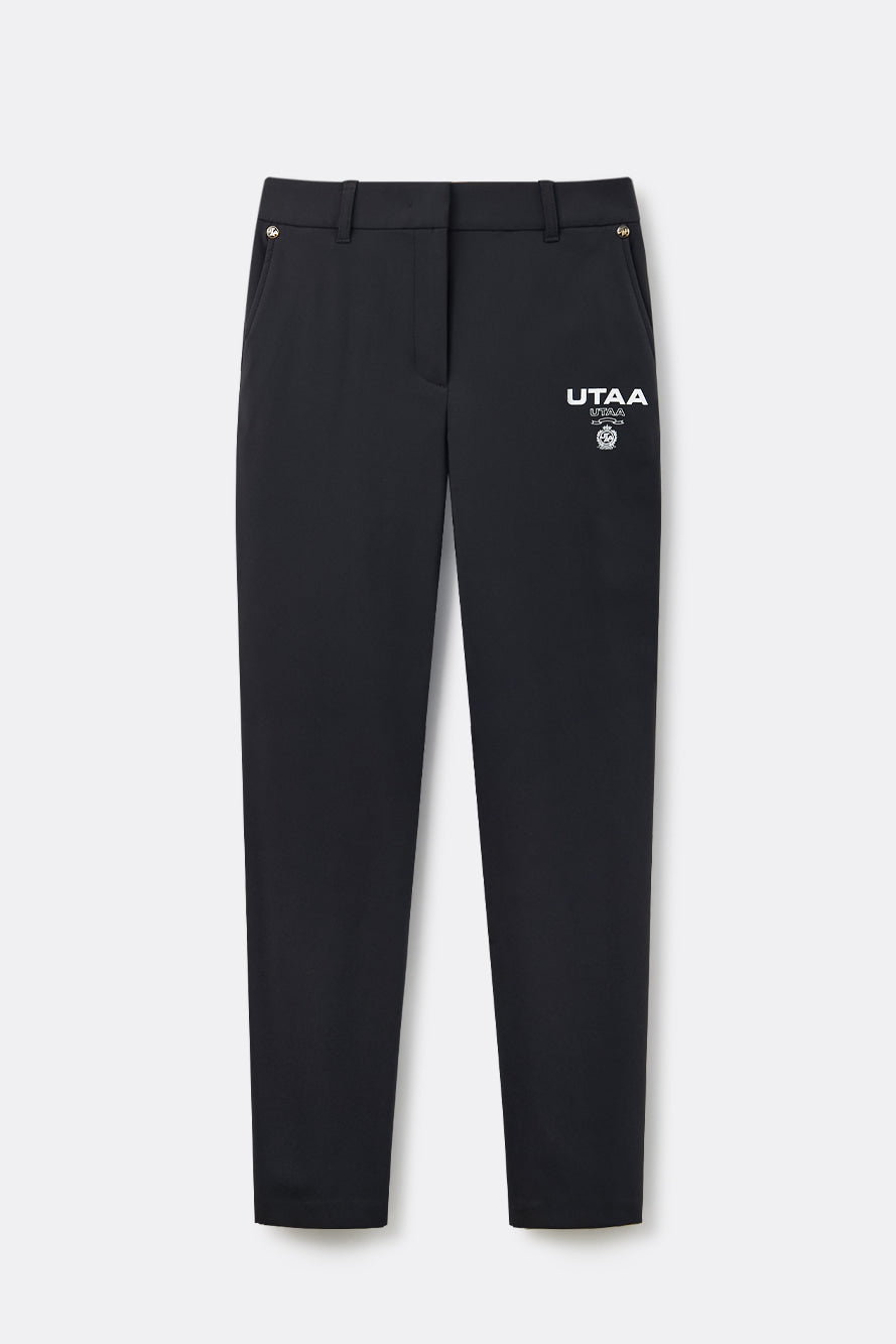 UTAA ローレルシンボルゴールデンボタンパンツ ブラック:レディース