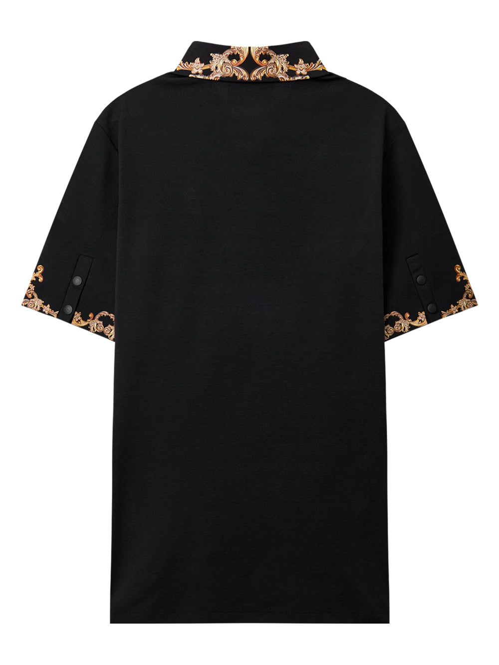 UTAA ゴールドストリングバロックPK Tシャツ ブラック:メンズ