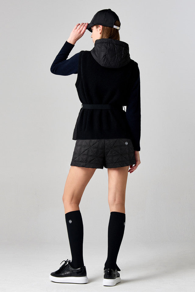 UTAA クラウンキルティングパディングショートパンツ ブラック:レディース