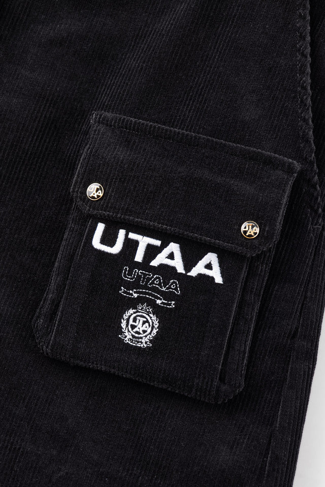 UTAA メロウコーデュロイアウトポケットショートパンツ ブラック:レディース