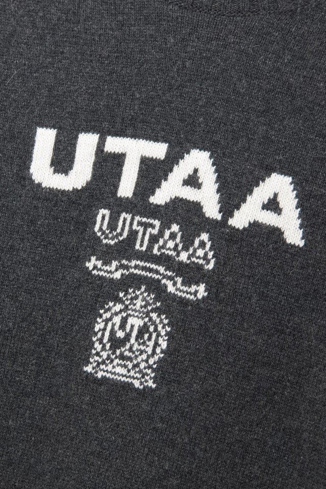 UTAA キングダムロゴウールブレンデッドニットプルオーバー クールグレー:メンズ