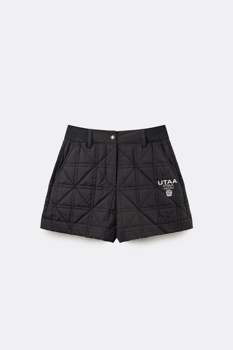 UTAA クラウンキルティングパディングショートパンツ ブラック:レディース