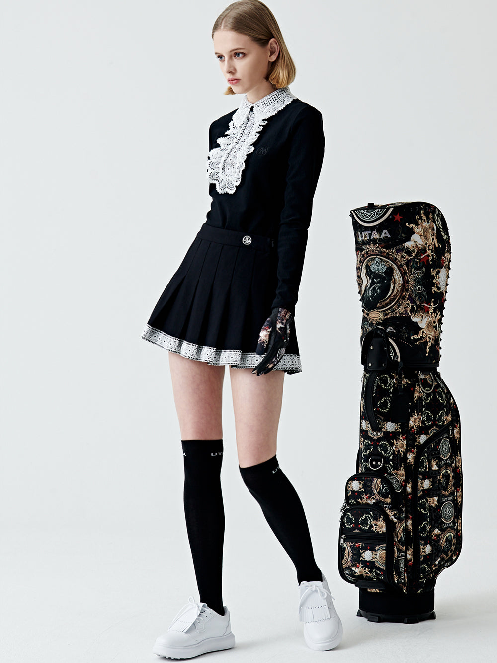 UTAA ノートルダムレースフレアスカート ブラック
