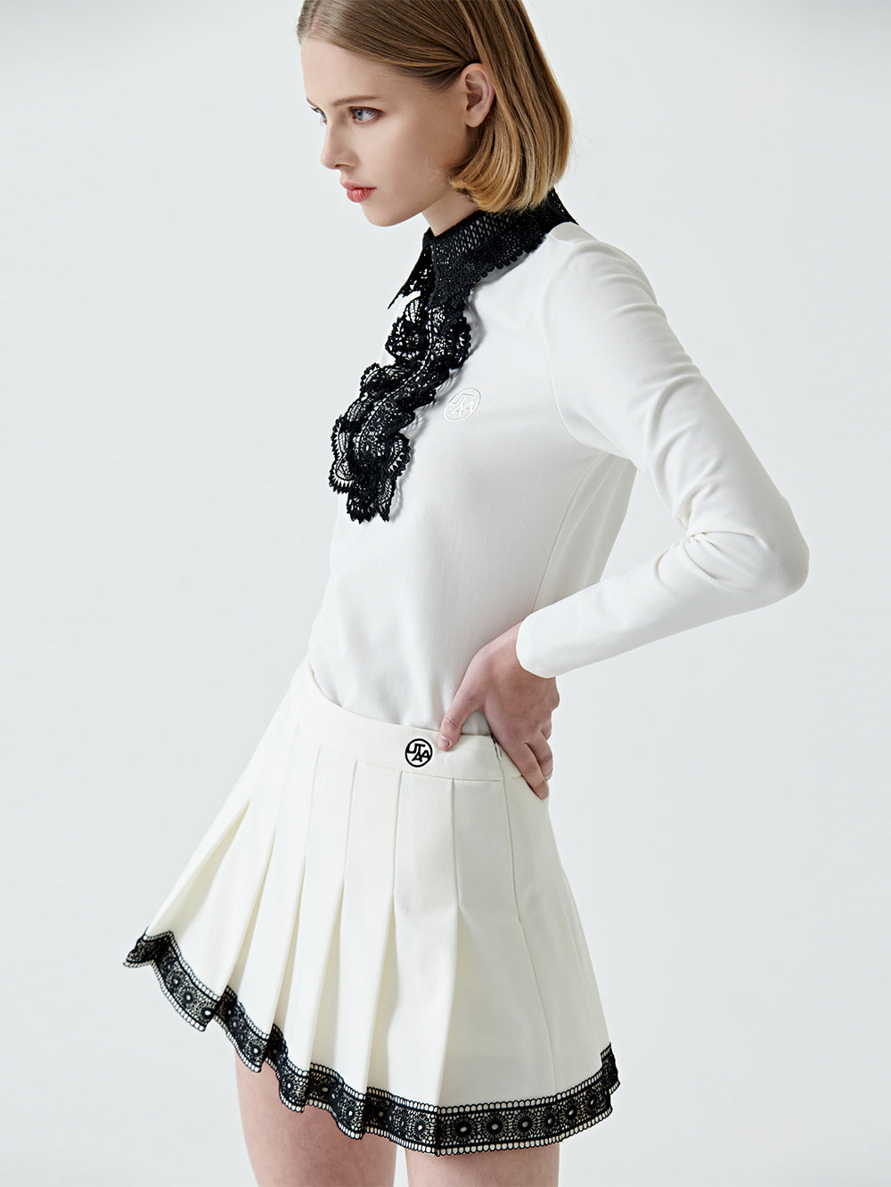 ユタ ノートルダムレースフレアPKスリーブ