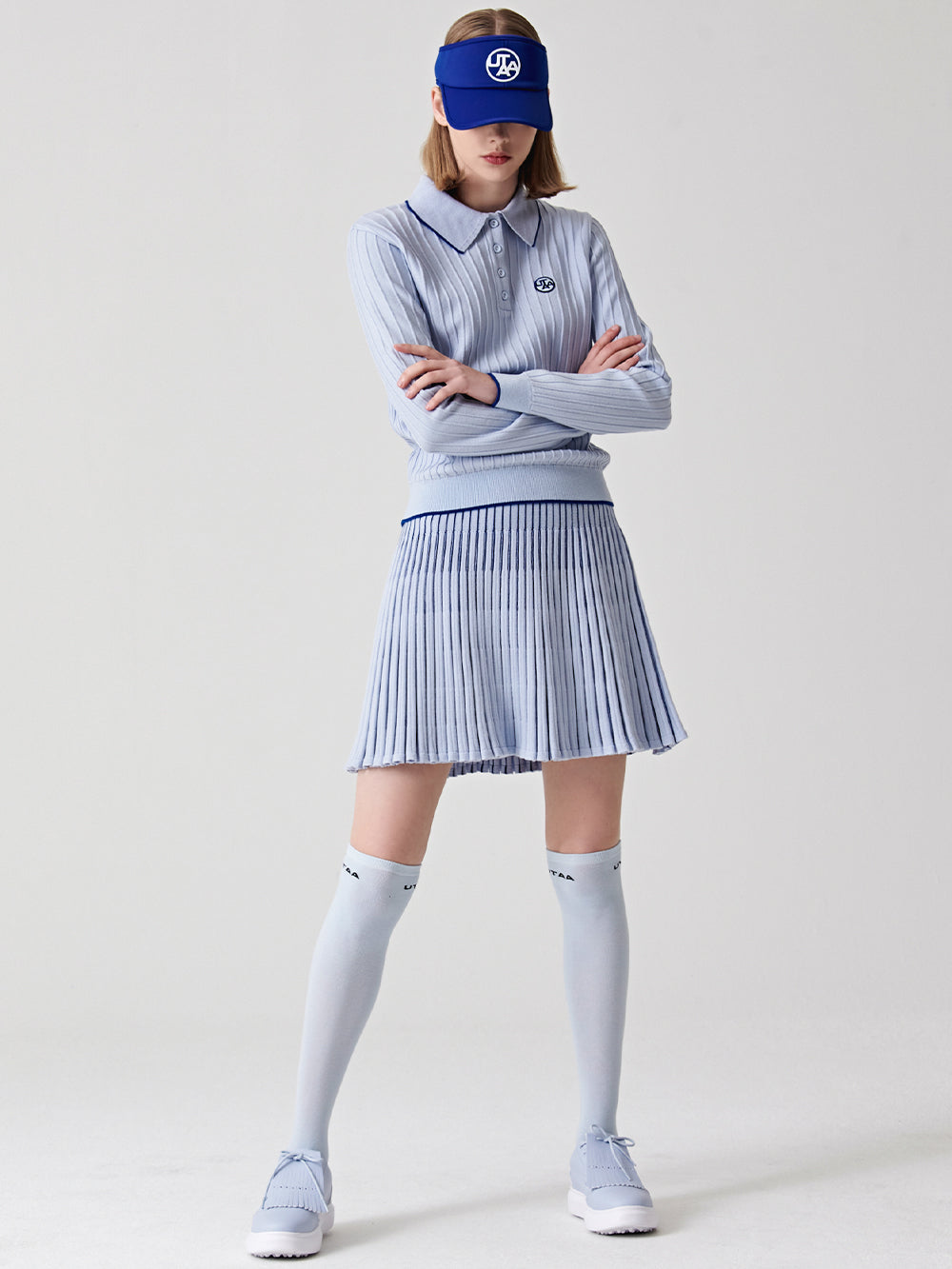 ユタ バーティカルストライププリーツロングスカート