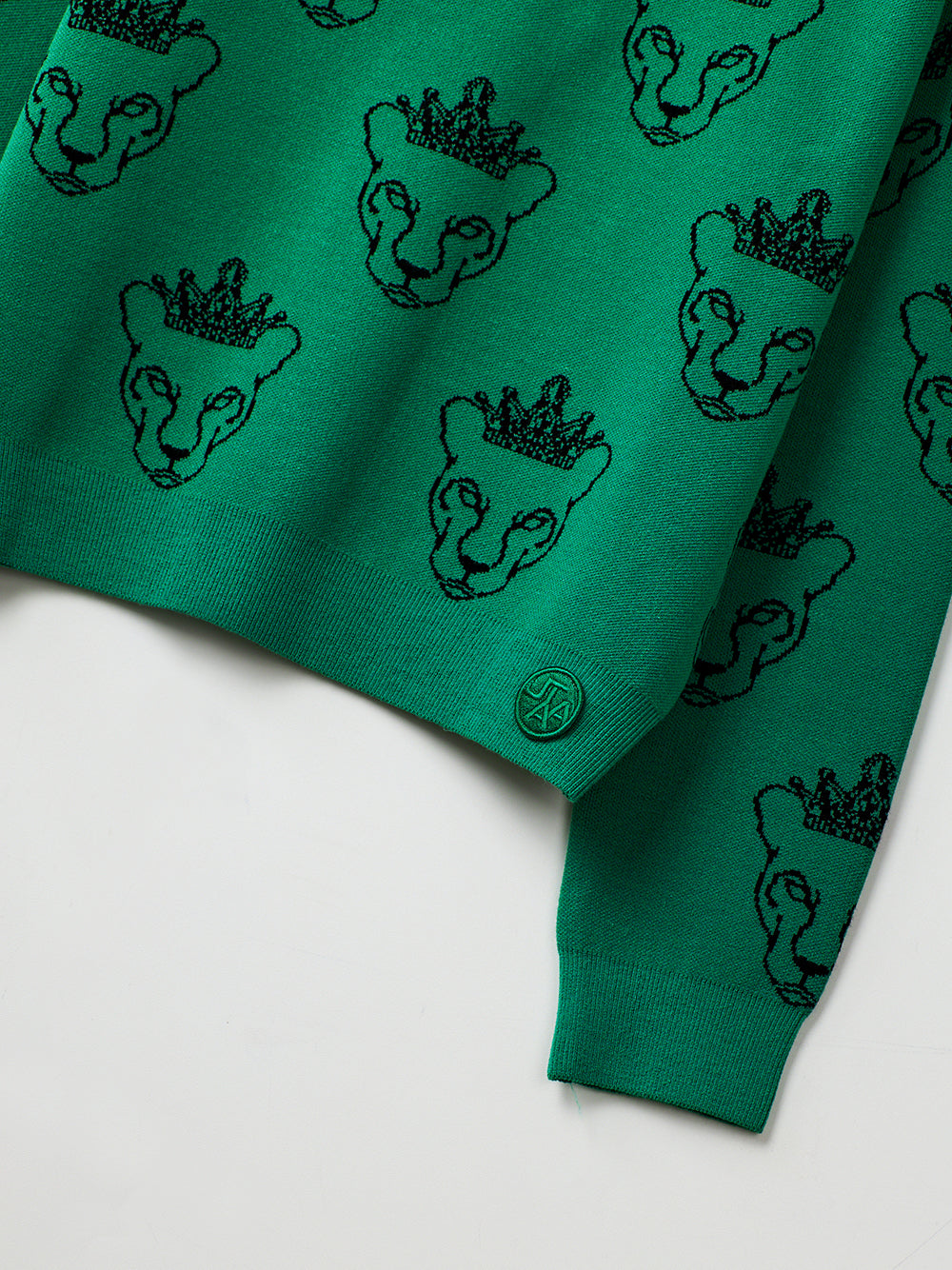 ユタ クラウンパンサーワッペンパターンニット (男性用)