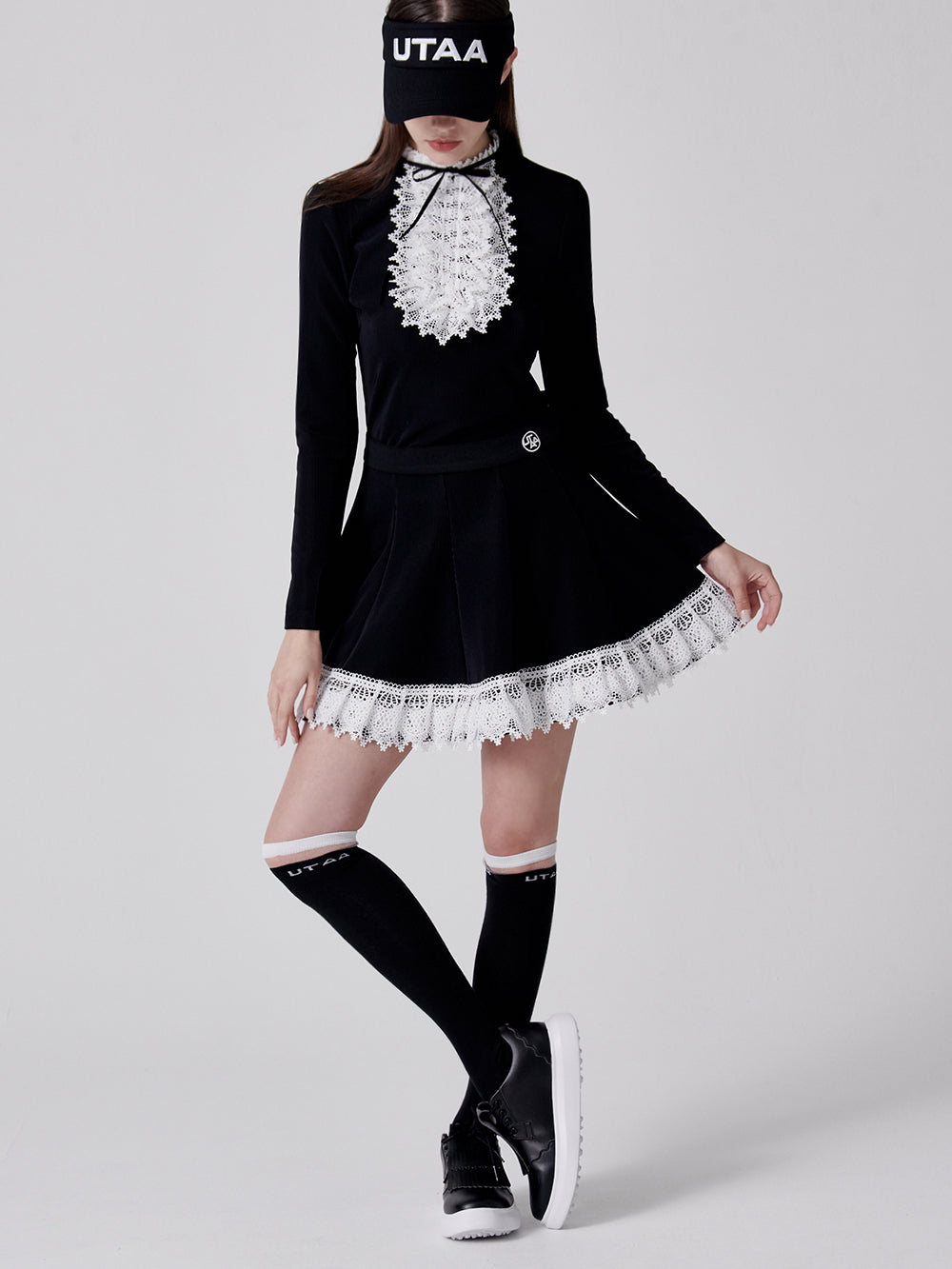 ユタ ノートルダムリボンレースフレアスカート