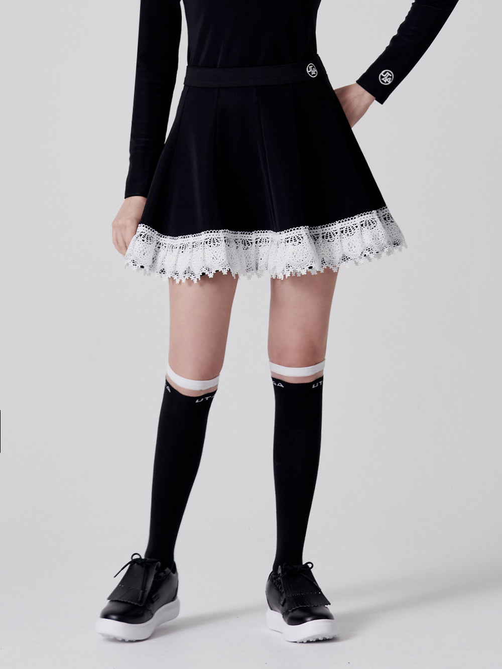 ユタ ノートルダムリボンレースフレアスカート