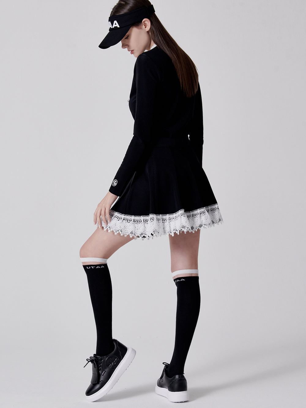 ユタ ノートルダムリボンレースフレアスカート