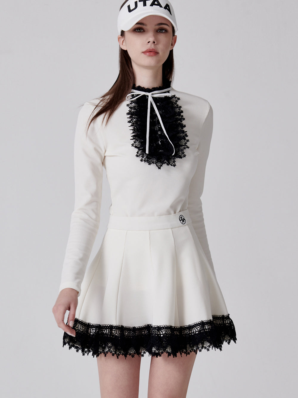 ユタ ノートルダムリボンレースフレアスカート