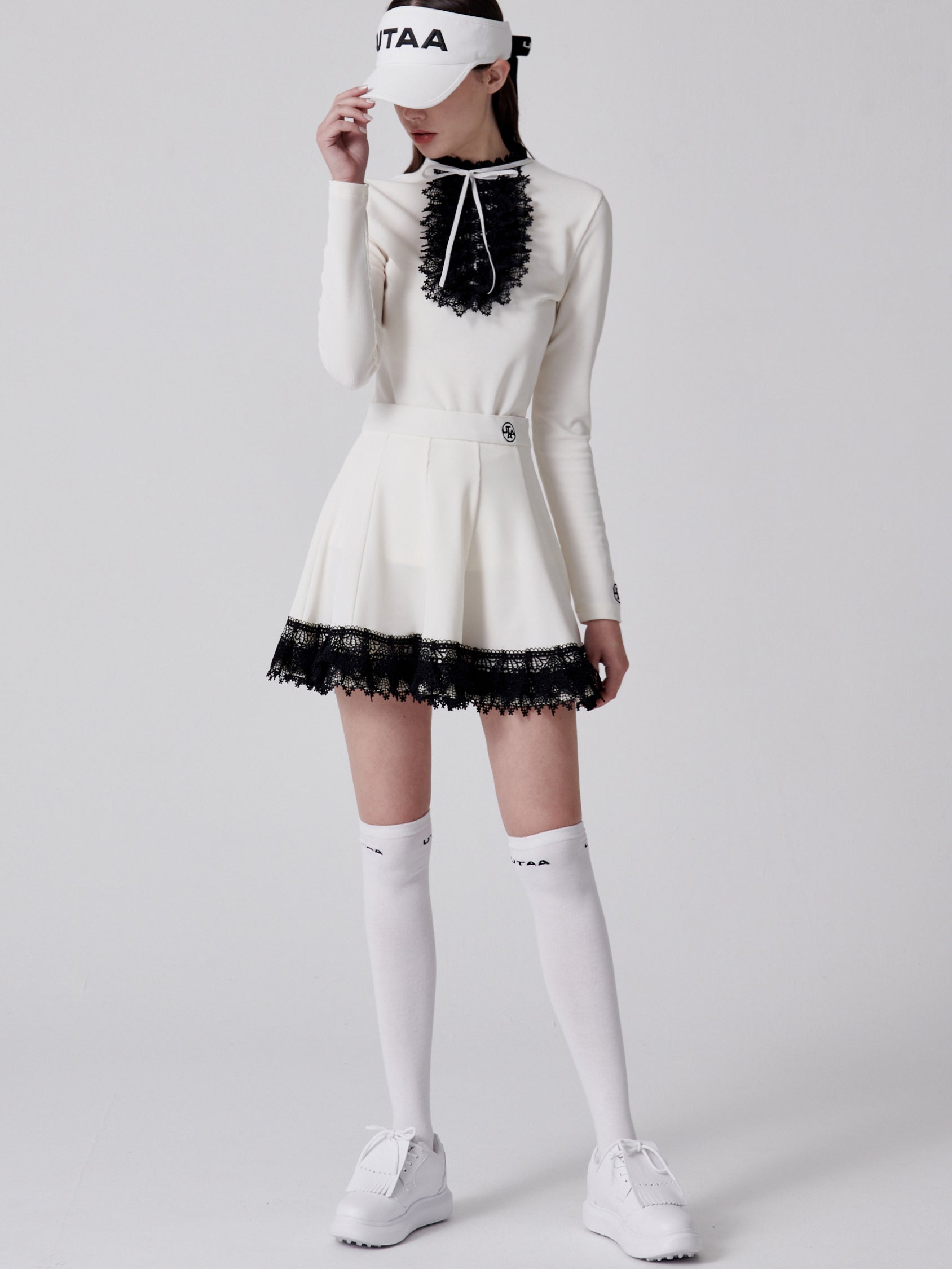 ユタ ノートルダムリボンレースフレアスカート