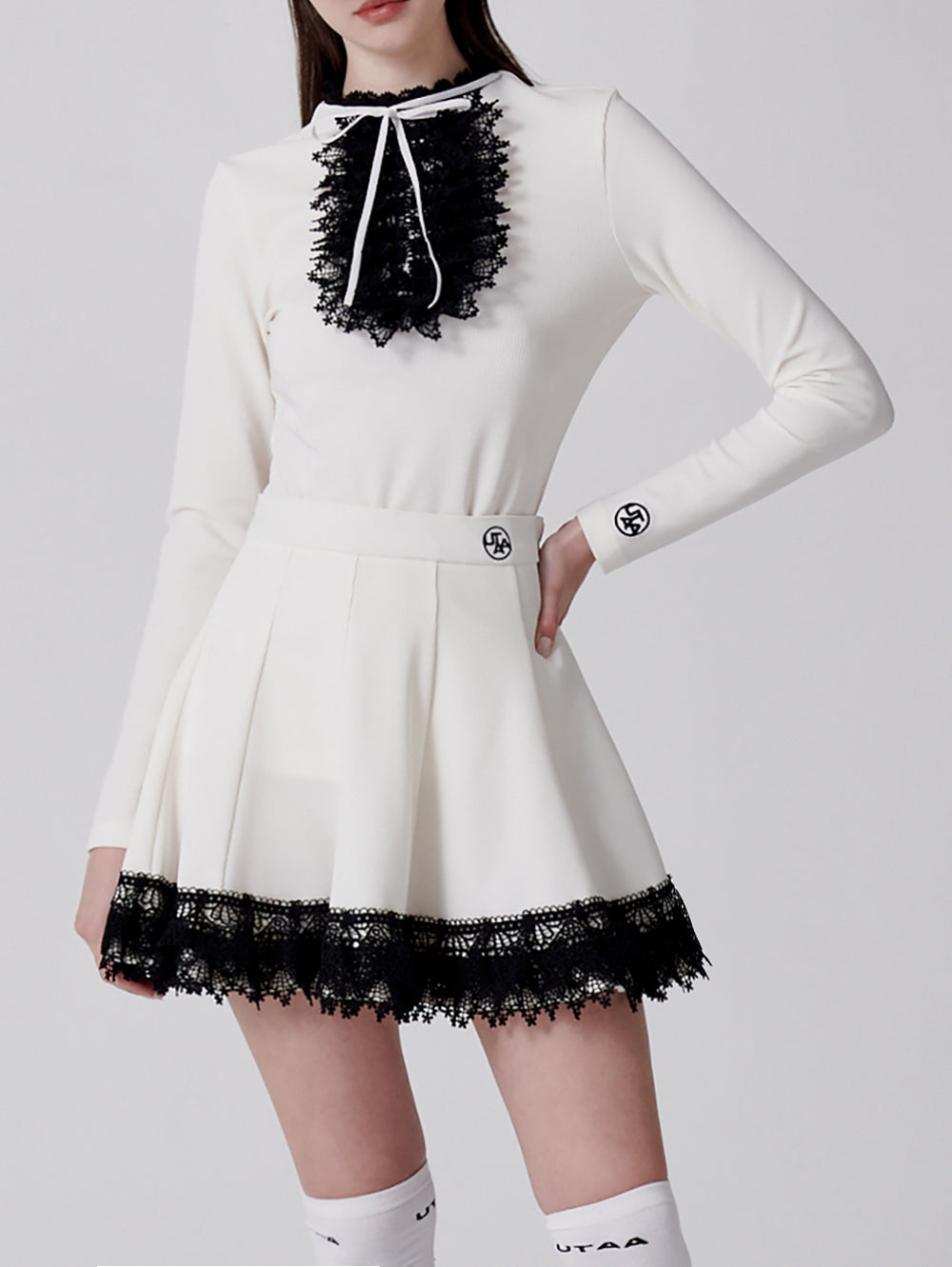 ユタ ノートルダムリボンレースフレアスカート