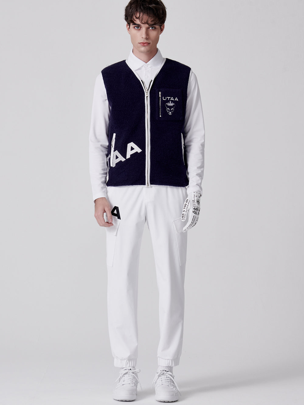 ユタ クラウンパンサーポケットフリースベスト (男性用)