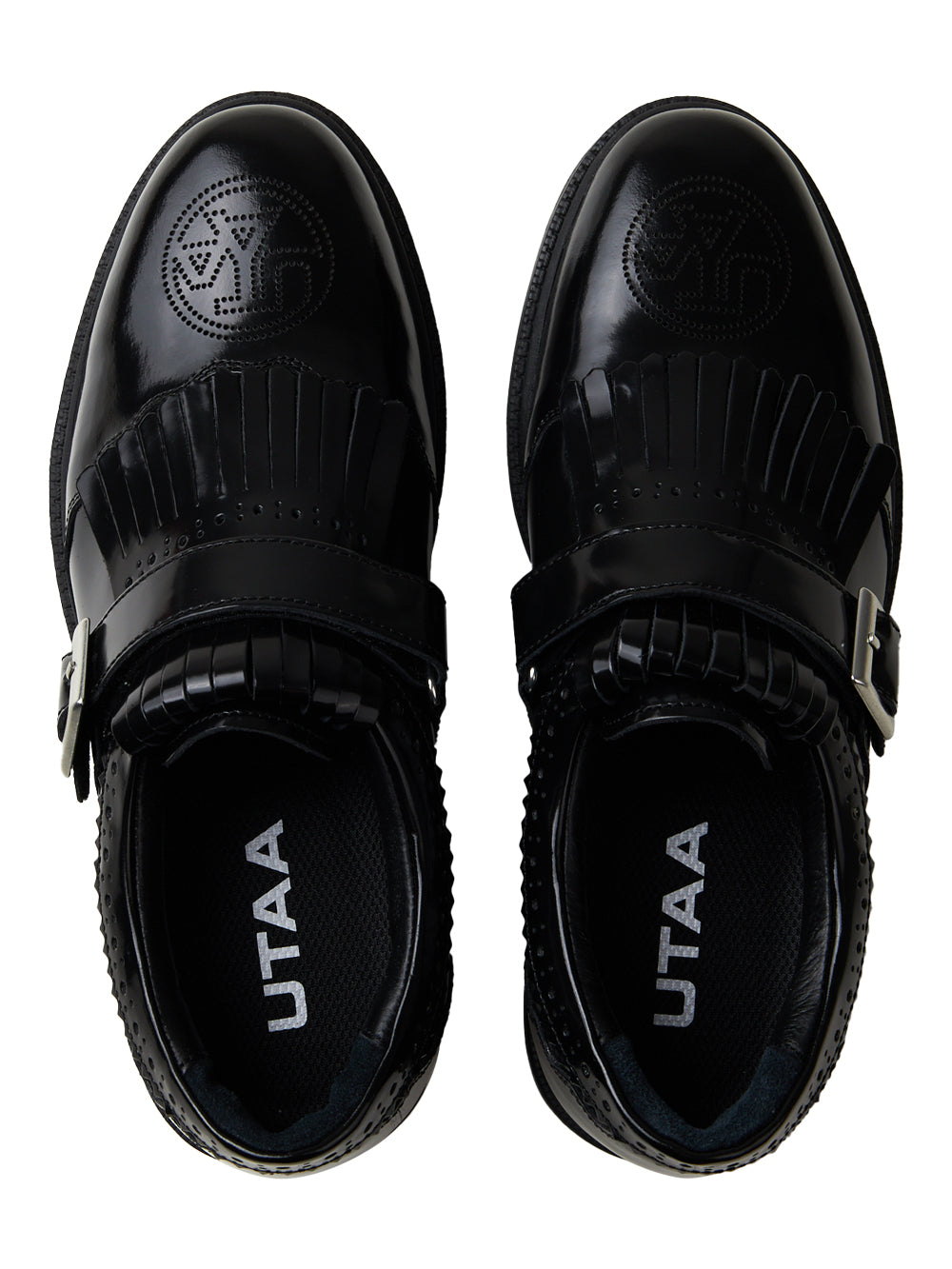 ユタ エナメルダービーパンチングゴルドスニーカー (女性用)