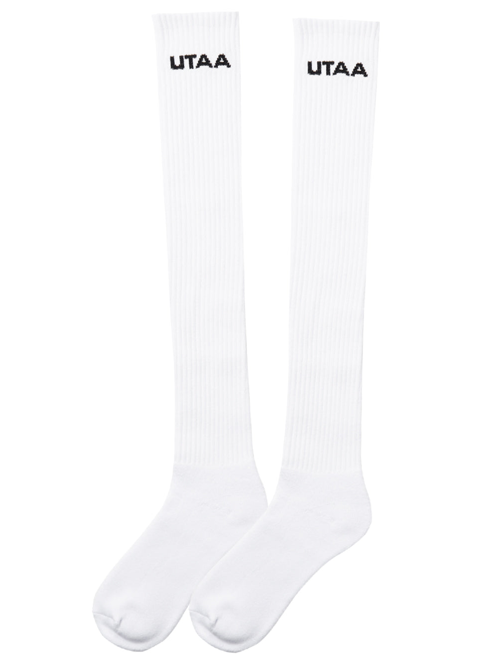 UTAA SimpleロゴKneeソックス ホワイト : Women's