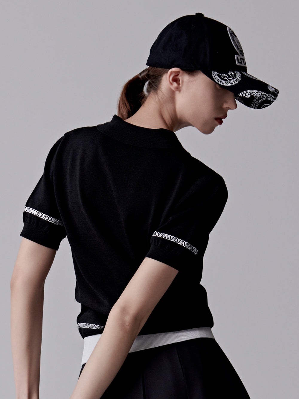 UTAA リングパンサーオープンニットPkTシャツBlack : Women's