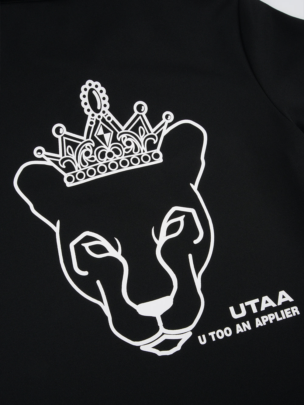 UTAA タグラインクラウンパンサーTシャツ ブラック:レディース