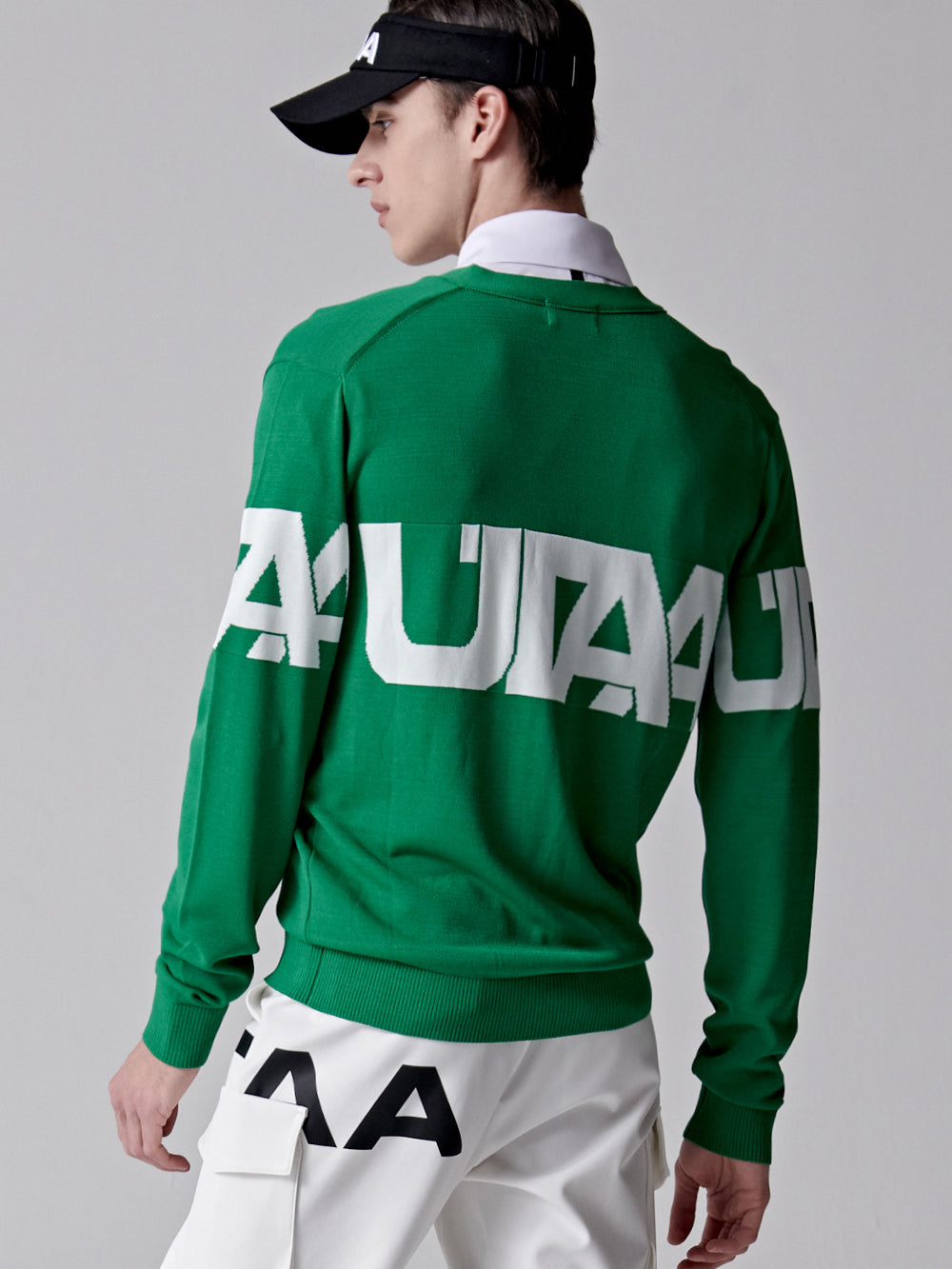 UTAA ミッドデーロゴニットカーディガン グリーン : Men's
