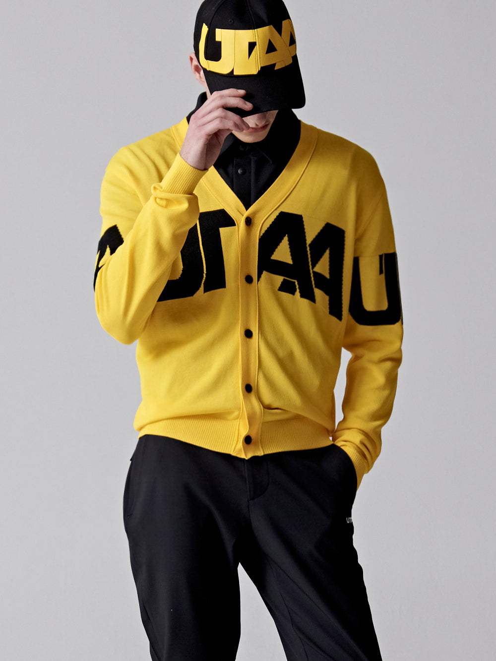 UTAA ミッドデーロゴニットカーディガン イエロー : Men's
