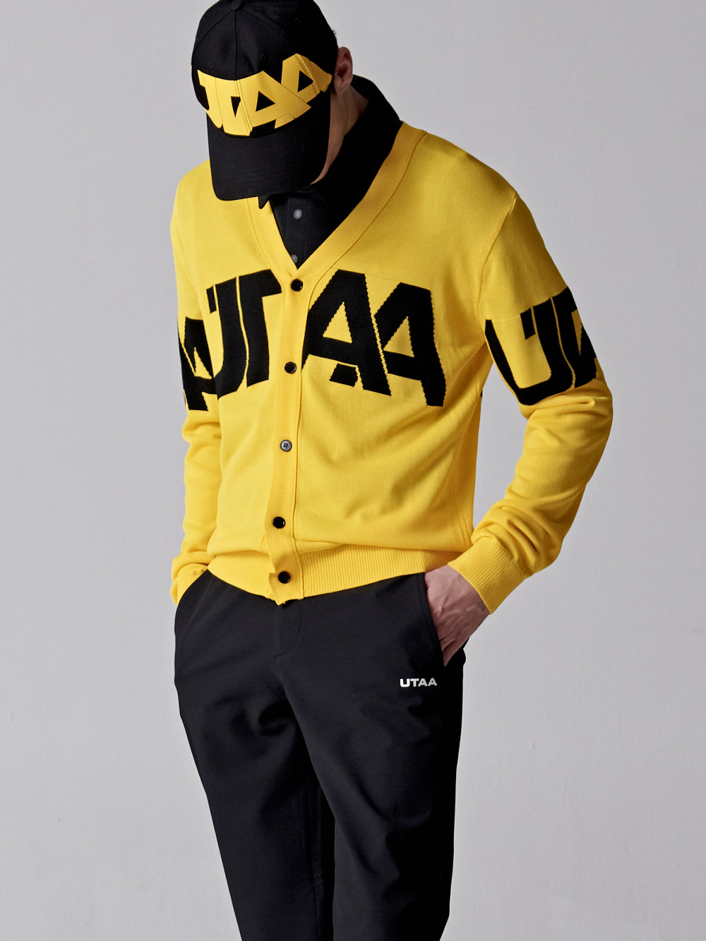 UTAA ミッドデーロゴニットカーディガン イエロー : Men's