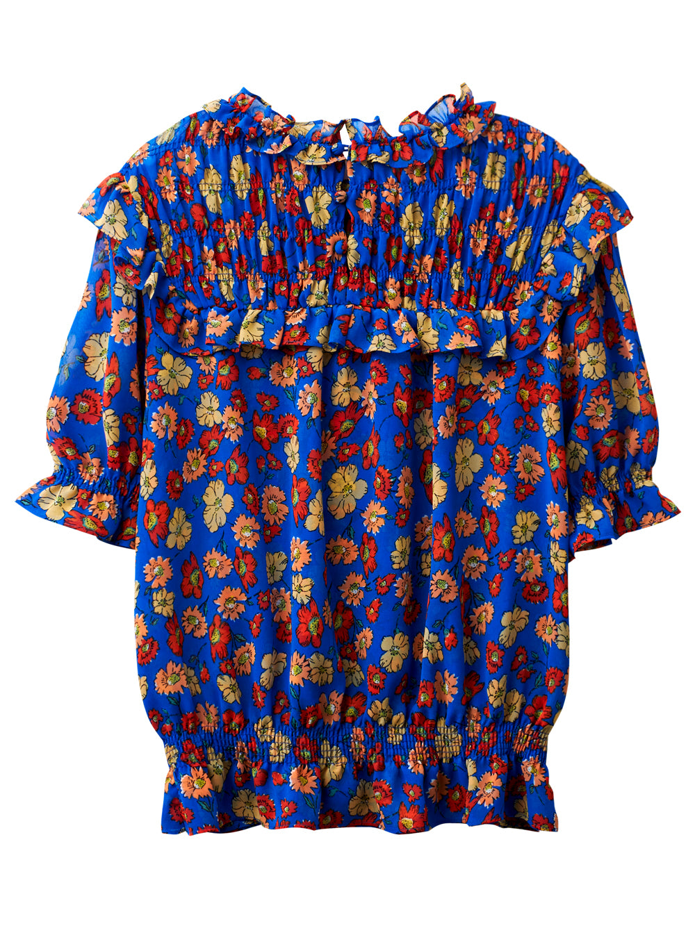ユタ カラーポップフラワーシャーリングブラウス (女性用)