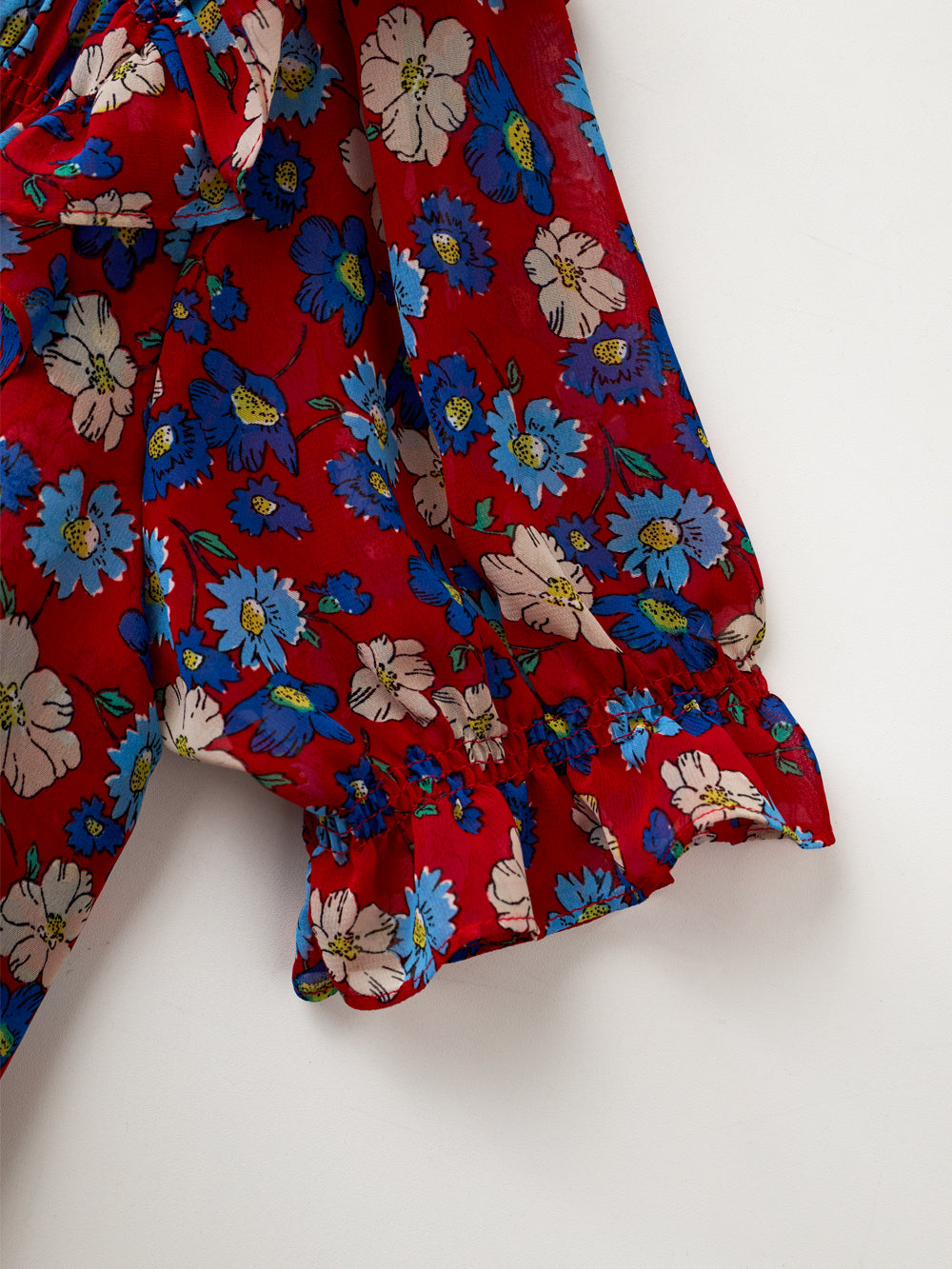 UTAA カラーポップFlowershirringブラウス レッド : Women's