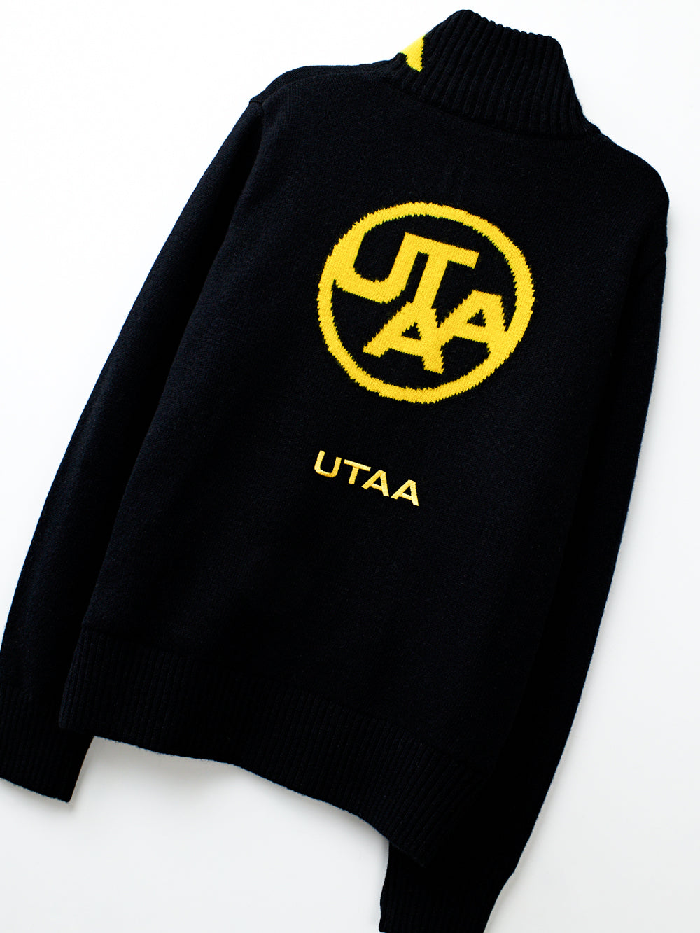 ユタ カラーマッチエンブレムハーフジップアップニート (男性用)