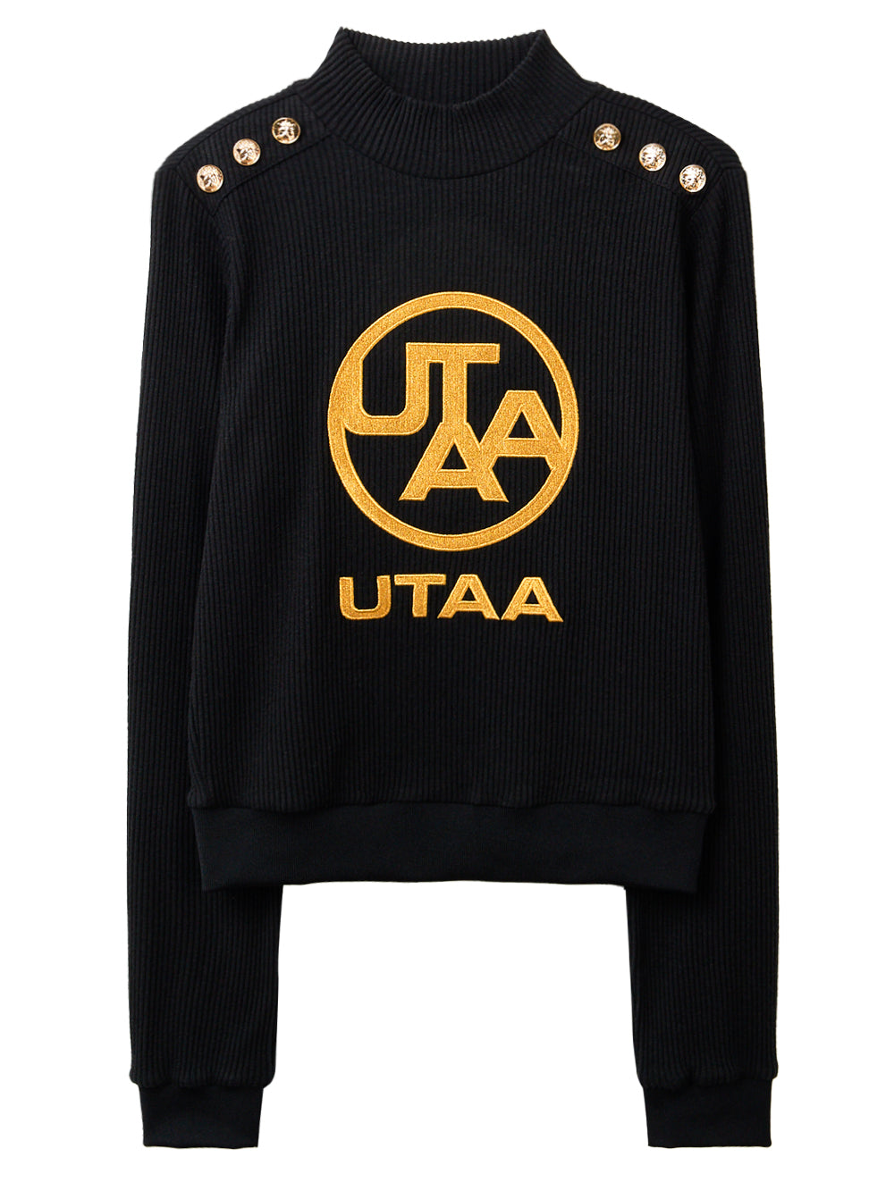 UTAA ゴールドエンブレムタートルネックスリーブ ブラック : Women's
