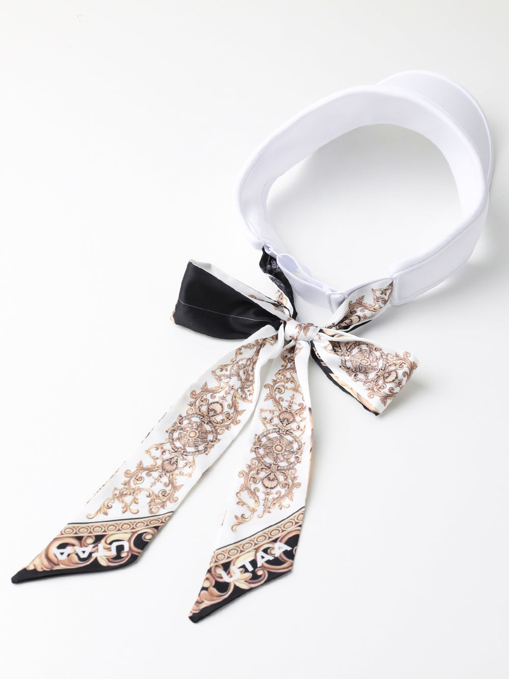 ユタ カラーパールバロックフィギュアリボンサンバイザー :女性用