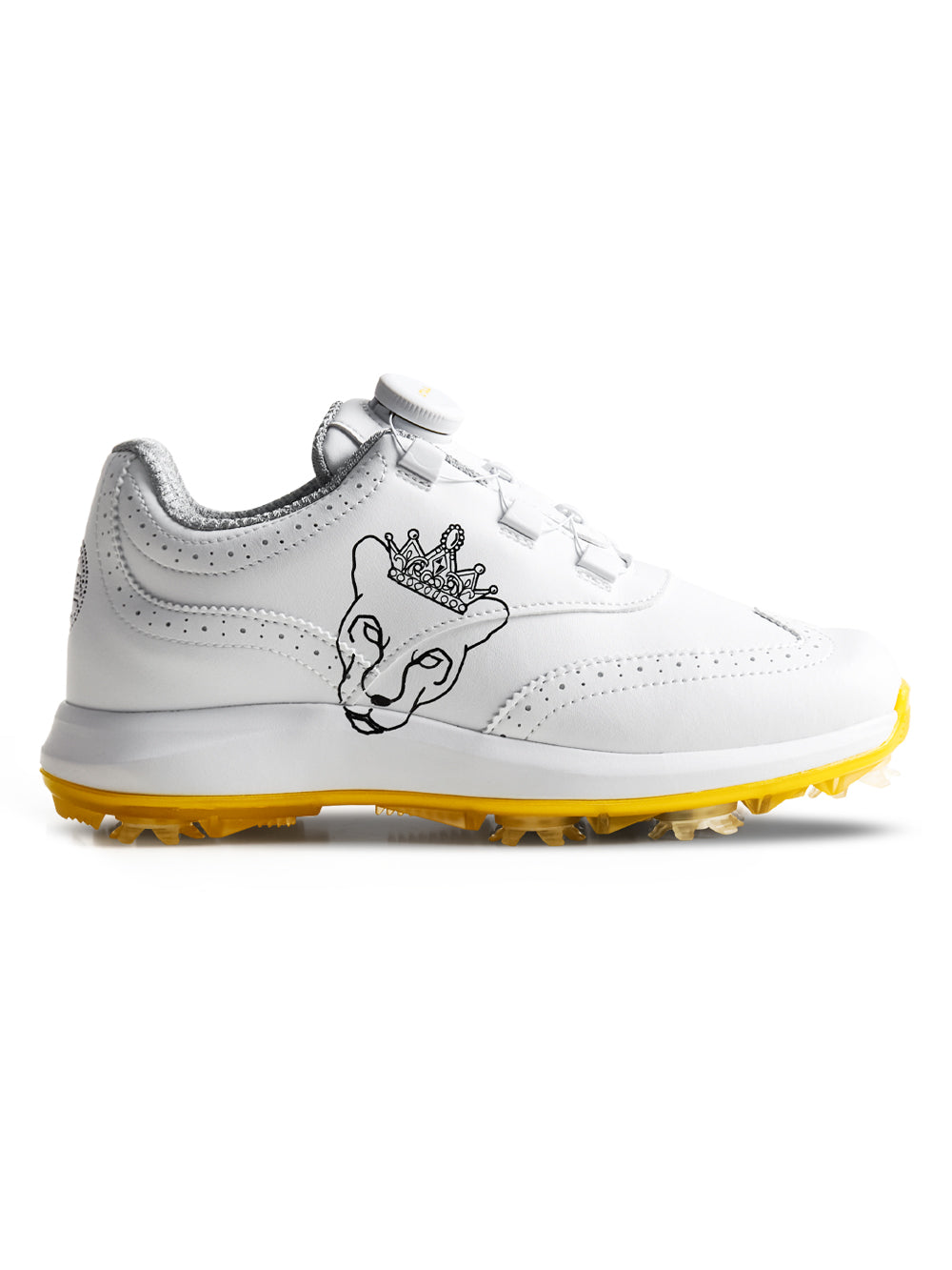 UTAA パンサーボアバックルスパイクGolfシューズ ホワイト : Women's