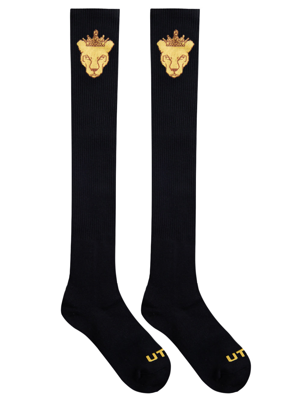 UTAA クラウンパンサーベーシックKneeソックス ブラック : Women's