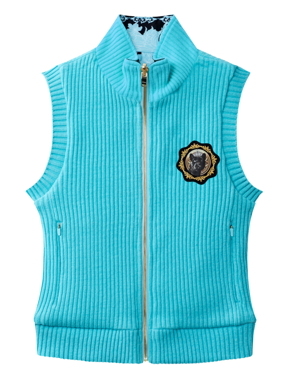 ユタ ブラックバロックリバーシブルニートベスト (女性用)