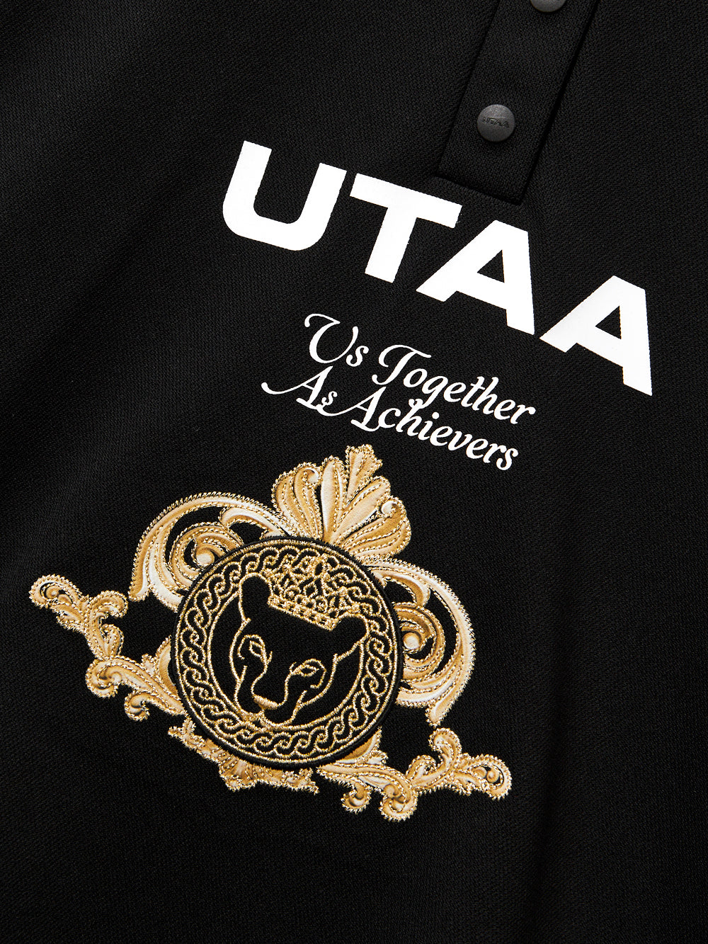 UTAA ゴールデンクラウンリングパンサーステイトPKシャツ ブラック : Women's