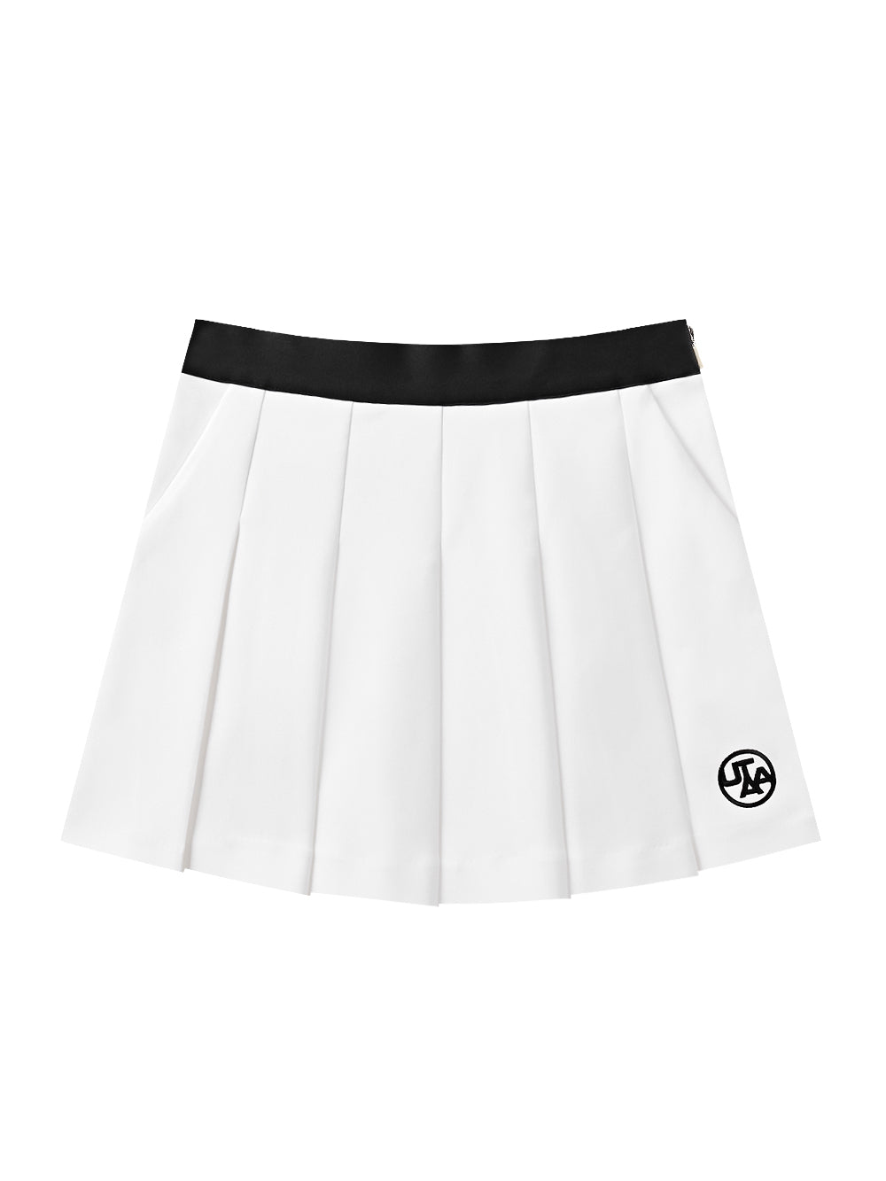 UTAA LetteringTapeポケットプリーツスカート ホワイト : Women's