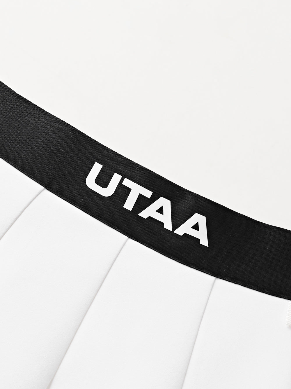UTAA LetteringTapeポケットプリーツスカート ホワイト : Women's