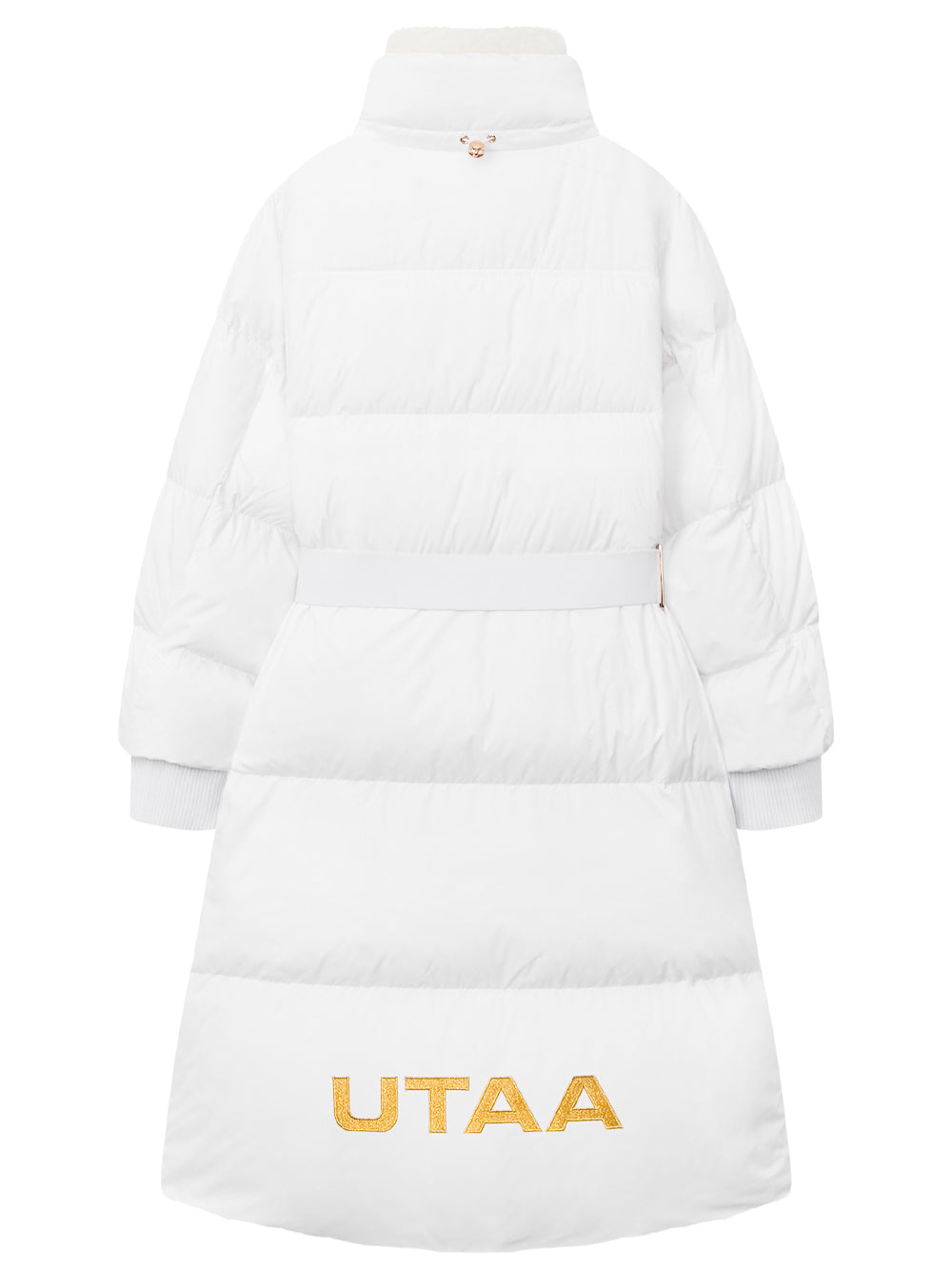UTAA ゴールドストリングロングダウンジャンパー ホワイト : Women's